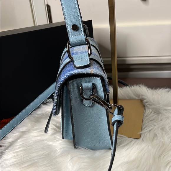 Harris Tweed Islander Blue Tartan Satchel Crossbody Bag NWOT- From Scotland - Picture 6 of 16